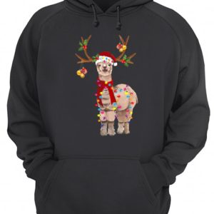 Llama reindeer light Christmas shirt 3