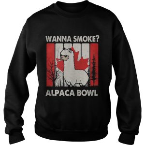 Llama wanna smoke alpaca bowl version vintage canada shirt 2