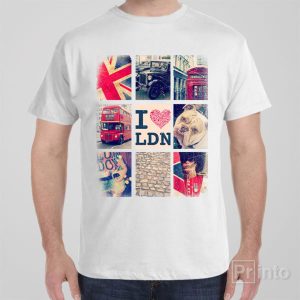 London collage T shirt 1