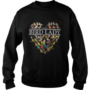 Love Crazy bird lady heart shirt 2