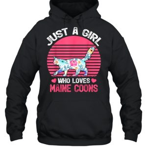 Maine Coon Cat Lover Just A Girl Who Loves Maine Coons Tee Shirt 3