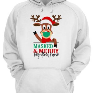 Masked and Merry Registered Nurse Christmas shirt