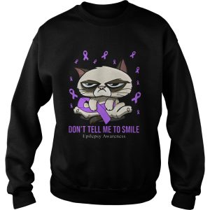 Meme cat dont tell me to smile epilepsy awareness shirt 2