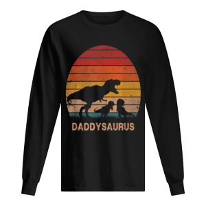 Mens Dad Dinosaur Daddysaurus 2 Two kids Christmas Birthday Gift shirt 1
