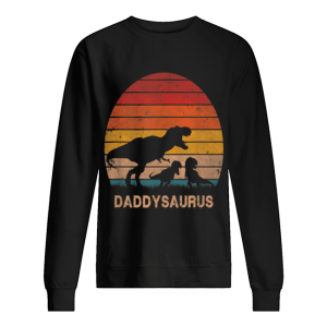 Mens Dad Dinosaur Daddysaurus 2 Two kids Christmas Birthday Gift shirt