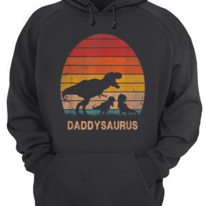 Mens Dad Dinosaur Daddysaurus 2 Two kids Christmas Birthday Gift shirt 3