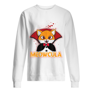 Meowcula Funny Cat Vampire Dracula Halloween Kitty shirt 2