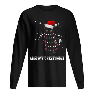 Meowy Christmas Black cat shirt 1