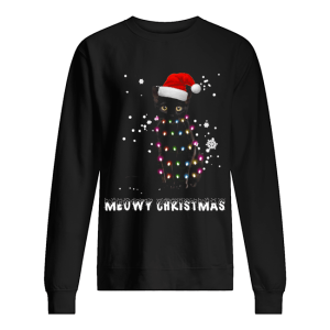 Meowy Christmas Black cat shirt 2