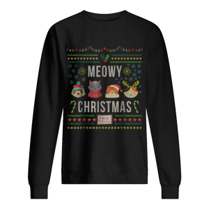 Meowy Christmas Cat Lover Tacky Ugly Christmas Party shirt