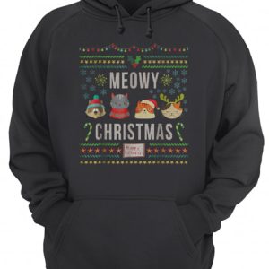 Meowy Christmas Cat Lover Tacky Ugly Christmas Party shirt 3