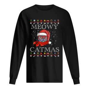 Meowy Happy Christmas Cat Lover Gift T Shirt 1