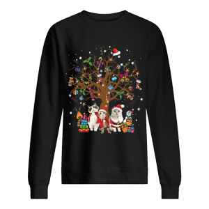 Meowy Merry Christmas Cats Christmas tree shirt 2