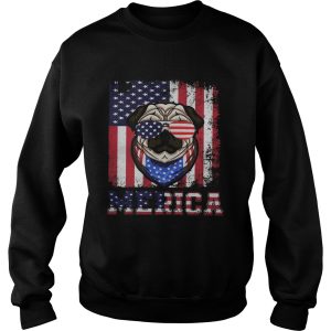 Merica Dog Glasses Amrican Flag Independence Day shirt