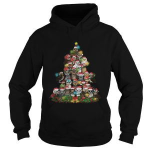 Merry And Bright Owl Christmas Tree shirt 1