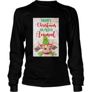 Merry Christmas Ya Filthy Animal Cow shirt 2