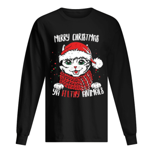 Merry Christmas Ya Filthy Animals Cat Christmas shirt 1