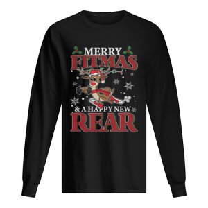 Merry Fitmas And Happy New Rear Reindeer Fitness Shirt