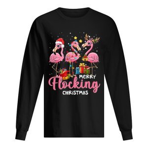 Merry Flocking Christmas Flamingo Xmas shirt 1