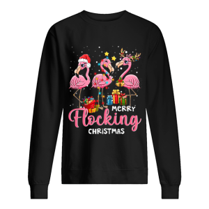 Merry Flocking Christmas Flamingo Xmas shirt