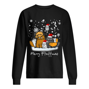 Merry Fluffmas cats funny shirt