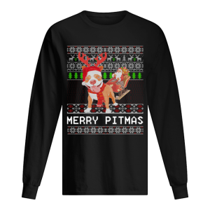 Merry Pitmas Ugly Christmas Pitbull Dog Funny Xmas Gift shirt 1