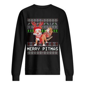 Merry Pitmas Ugly Christmas Pitbull Dog Funny Xmas Gift shirt 2