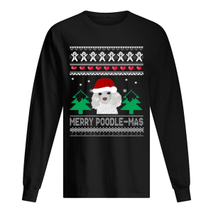Merry Poodle Mas Christmas Tee Shirt 1