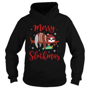 Merry Slothmas Sloth In Santa Hat Christmas shirt 1