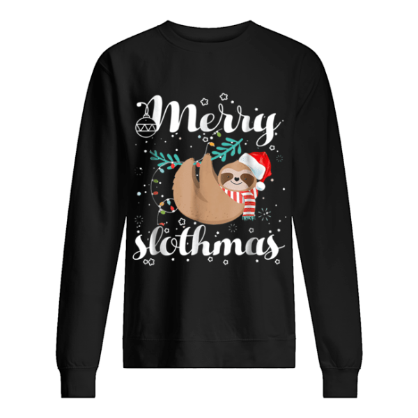 Merry Slothmas T Shirt Christmas Pajama for Sloth Lovers T-Shirt