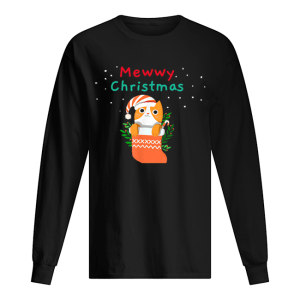 Mewwy Christmas Funny Ginger Tuxie Kitty Cat Lovers Holiday T-Shirt