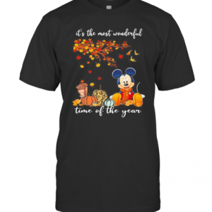 Mickey Mouse It’S The Most Wonderful Time Of The Year Leaves Tree T-Shirt
