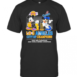 Mickey Mouse Los Angeles Lakers And Dodgers City Of Champions 2020 Nba Champions T-Shirt