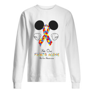 Mickey Mouse No One Fights Alone Autism Awareness shirt 2