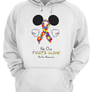 Mickey Mouse No One Fights Alone Autism Awareness shirt 3