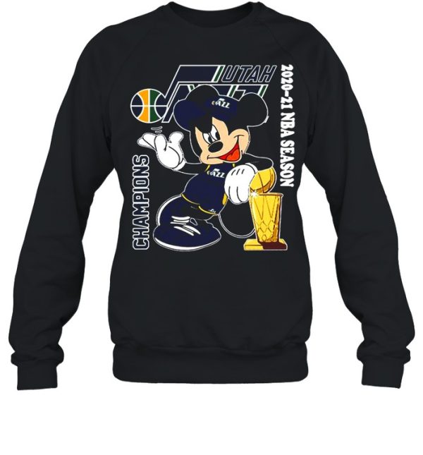 Mickey Mouse Utah Jazz Champions 2021 NBA season shirt