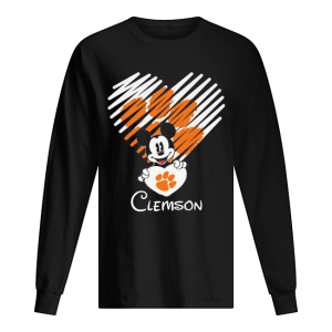 Mickey mouse hug heart clemson tigers logo shirt