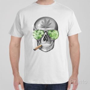 Smoking Skull T shirt 1