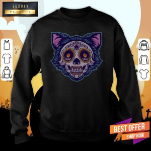 Cat Sugar Skull Dia De Muertos Day Dead Shirt 5