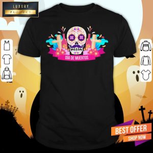 Colorful Dia De Muertos Wind Shirt 1