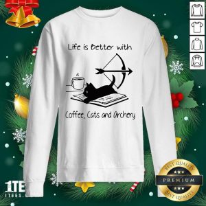 Cool Life Is Better With Coffee Cats And Archery Shirt