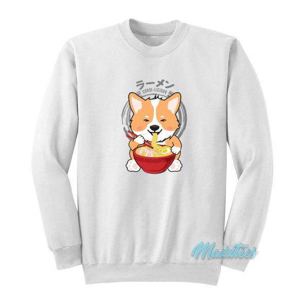 Corgi Eating Ramen Sweatshirt