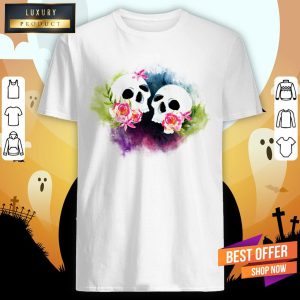 Couple Sugar Skull Day Of Dead Dia De Muertos Shirt 1