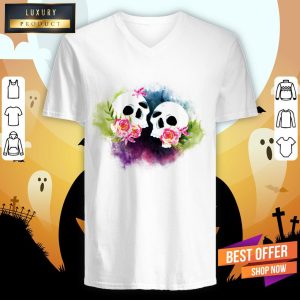 Couple Sugar Skull Day Of Dead Dia De Muertos Shirt 3