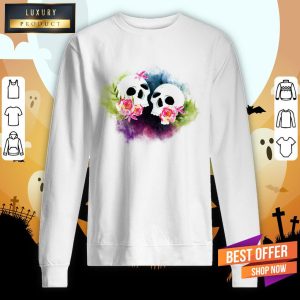 Couple Sugar Skull Day Of Dead Dia De Muertos Shirt 5