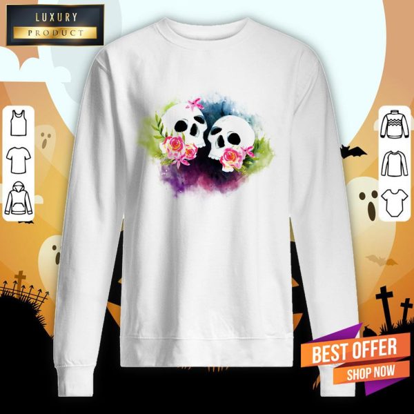 Couple Sugar Skull Day Of Dead Dia De Muertos Shirt