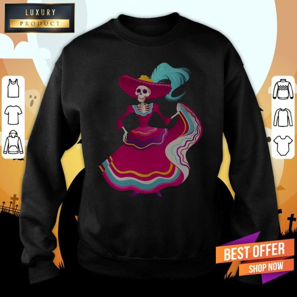 Day Of The Dead Women Skeleton Shirt