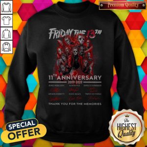 Friday The 13th 11th Anniversary 2009 2020 Signatures Thank You For The Memories Shirt 4