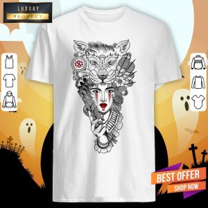 Girl Ritual Mask Wolf Day Of The Dead Shirt 1