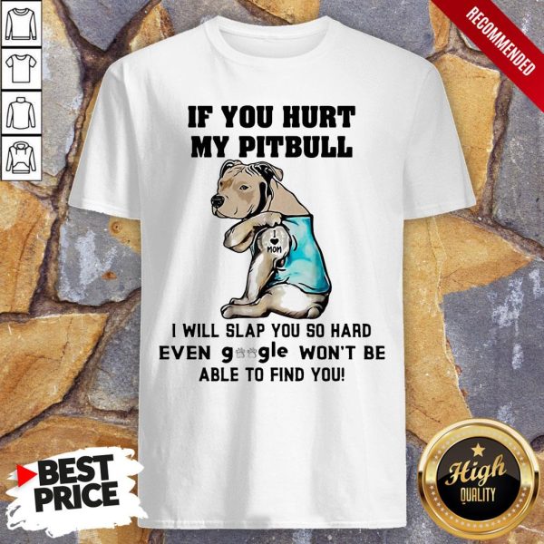 If You Hurt My Pitbull I Will Slap You So Hard Even Google Won’t Be Able To Find You Heart Shirt